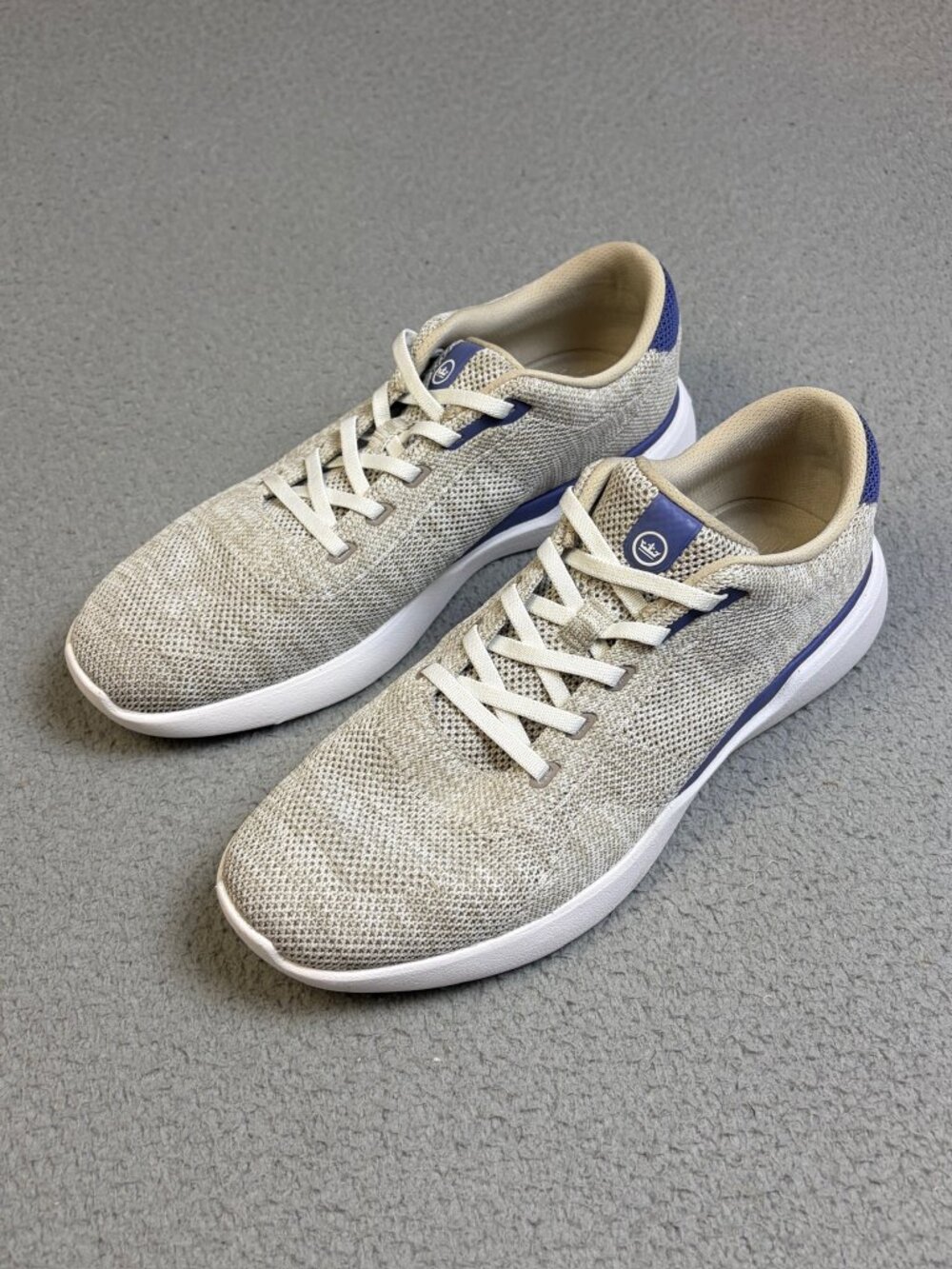 Peter Millar Crown Sport Glide V3 Sneakers Mens 9 Beige Stone Golf MS23EF06